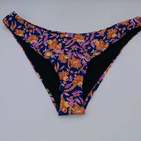 New J. Crew Floral Curved Waist Cheeky Bikini Swim Bathing Suit Bottom Size 2X - Picture 2 of 8